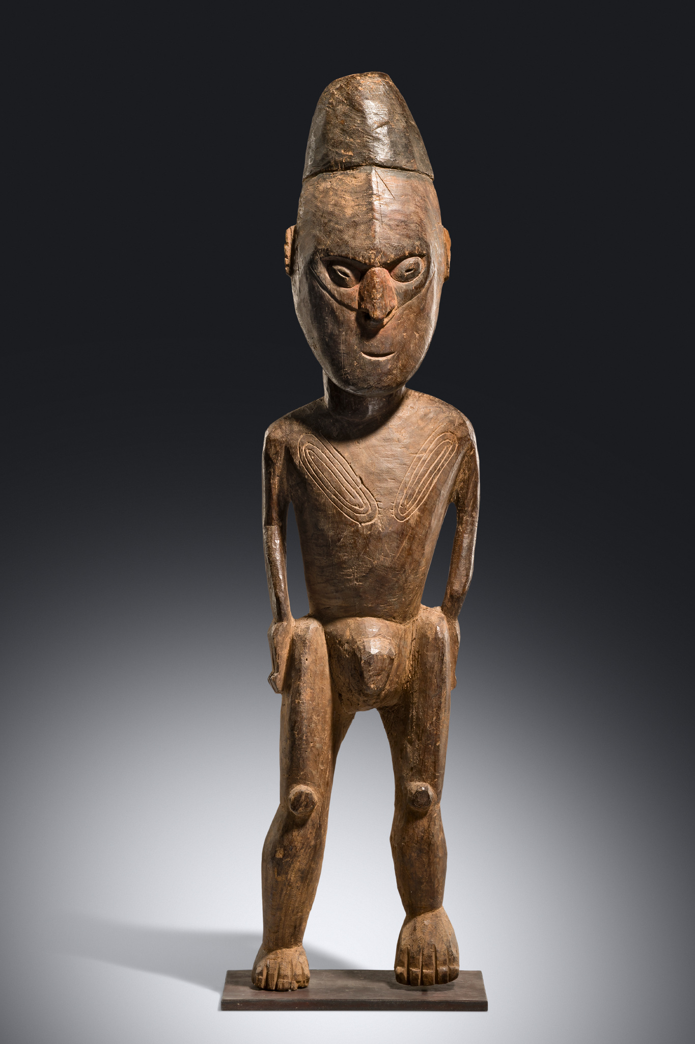 Stehende männliche Figur, Papua-Neuguinea - Sepik, Größe: H: 88 cm (H: 34.6 inch), ID: 3053486