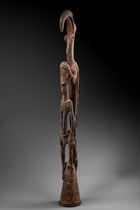 Figural post: Human and human-bird hybrid, Papua New Guinea, Sawos, Size: H: 120 cm (H: 47.2 inch), ID: 3053513 - 5/7