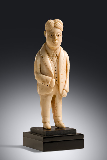 Colonfigur: Europäer, D. R. Kongo, Bakongo, Größe: H: 9,5 cm (H: 3.7 inch), ID: 3053415