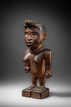Female power figure "nkisi" (pl. "mankisi"), D. R. Congo, Vili, Size: H: 28 cm (H: 11.0 inch), ID: 3053641 - 2/6
