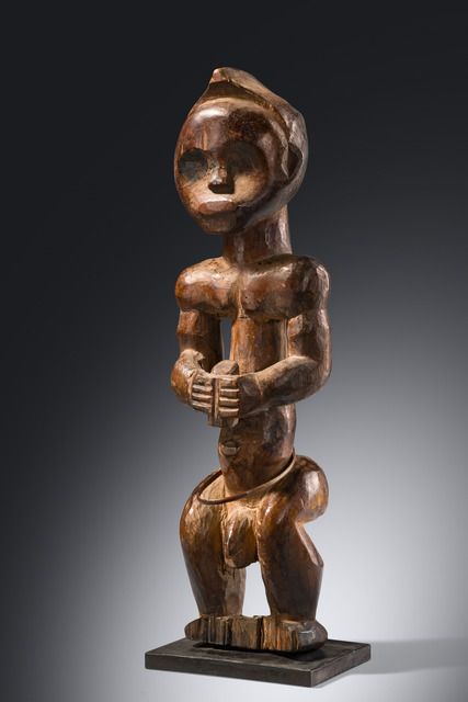 Männliche Wächterfigur eines Reliquienensembles "byeri", Kamerun, Beti-Fang, Mabea, Größe: H: 35,5 cm (H: 14.0 inch), ID: 3053603