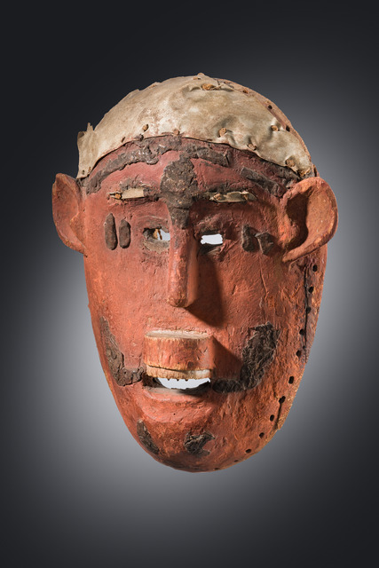 Weibliche Maske mit Lippenpflock, Tansania, Makonde, Größe: H: 23,5 cm (H: 9.3 inch), ID: 3053580