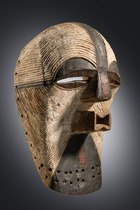 Maske "kifwebe", weiblicher Typus "kikashi", D. R. Kongo, Songe, Größe: H: 34 cm (H: 13.4 inch), ID: 3053566 - 2/5