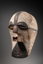 Maske "kifwebe", weiblicher Typus "kikashi", D. R. Kongo, Songe, Größe: H: 34 cm (H: 13.4 inch), ID: 3053566 - 5/5