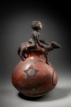 Prunk-Gargoulette mit Reiterfigur, D. R. Kongo, Banana, Größe: H: 35,6 cm (H: 14.0 inch), ID: 3053573 - 3/6