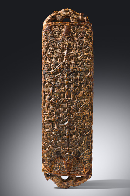 Coffret pour objets précieux "papahou", av. 1822, Nouvelle-Zélande, Maori, Taille: M: 41 cm x 12 cm x 4,5 cm (M: 16.1 inch x 4.7 inch x 1.8 inch), ID: 3053598