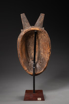 Masque à cornes " kpan ", Côte d'Ivoire, Baoulé, Taille: H: 34,5 cm (H: 13.6 inch), ID: 3053545 - 4/6