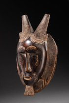 Masque à cornes " kpan ", Côte d'Ivoire, Baoulé, Taille: H: 34,5 cm (H: 13.6 inch), ID: 3053545 - 5/6