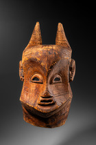 Masque-heaume à cornes " ngontang ", Gabon, Fang, Taille: H: 47,5 cm (H: 18.7 inch), ID: 3053560 - 5/5