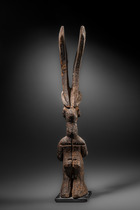 Petite figure de sanctuaire "ikenga" avec pipe, Nigéria, Igbo, Taille: H: 40,5 cm (H: 15.9 inch), ID: 3053467 - 4/4