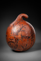 Calebasse à gravures raffinées, R. D. Congo, Bakongo, Taille: H: 27 cm (H: 10.6 inch), ID: 3053556 - 3/5