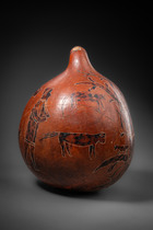 Calebasse à gravures raffinées, R. D. Congo, Bakongo, Taille: H: 27 cm (H: 10.6 inch), ID: 3053556 - 4/5