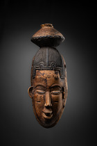 Maske "gu", Côte d'Ivoire, Guro, Größe: H: 28,6 cm (H: 11.3 inch), ID: 3053551 - 3/3