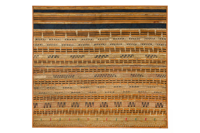 Zeremonialgewand "tapis", Indonesien - Sumatra, Lampung, Größe: M: 105,4 cm x 116,3 cm (M: 41.5 inch x 45.8 inch), ID: 3053561