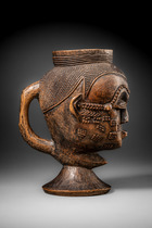 Anthropomorphic palm wine cup, D. R. Congo, Kuba, Size: H: 16,5 cm (H: 6.5 inch), ID: 3053665 - 3/6