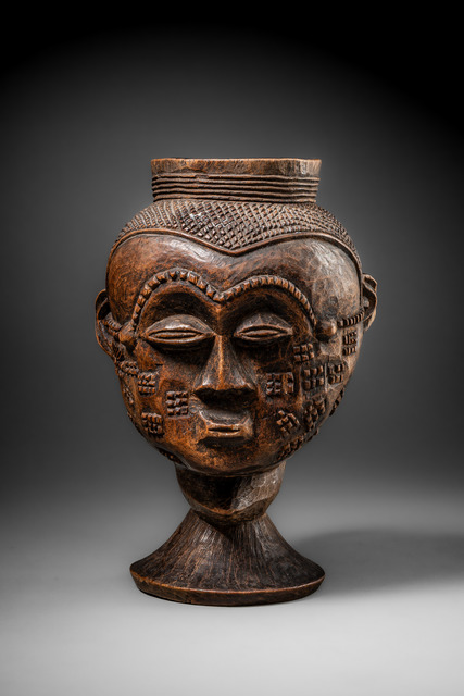 Anthropomorphic palm wine cup, D. R. Congo, Kuba, Size: H: 16,5 cm (H: 6.5 inch), ID: 3053665