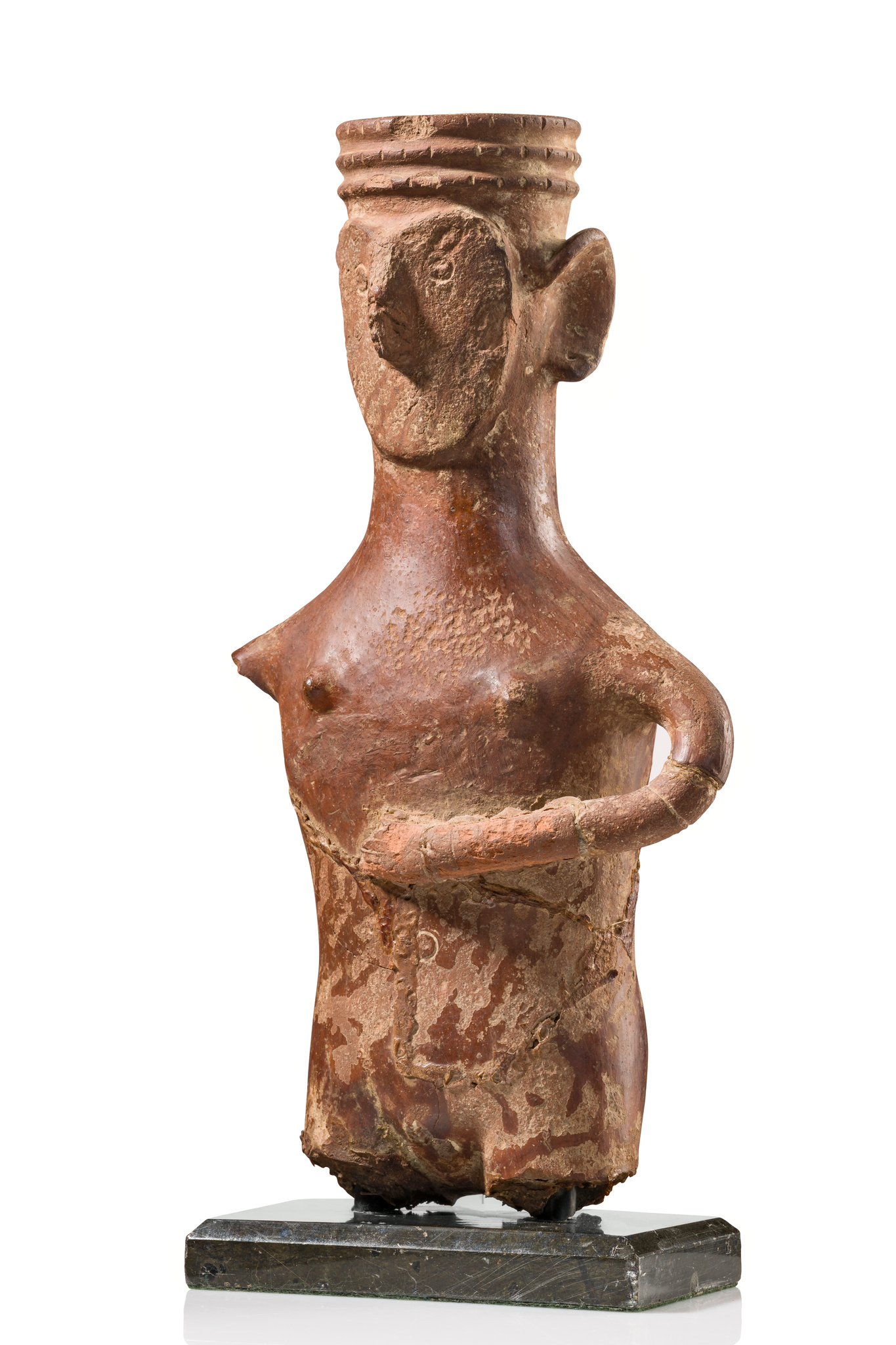 Fragment d’un récipient anthropomorphe, vers 1000 av. J.-C., Iran - Gilan, Amlash, Taille: H: 30 cm (H: 11.8 inch), ID: 3053563