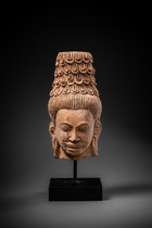 Kopf eines Bodhisattvas, Kambodscha, Khmer, Größe: H: 14,8 cm (H: 5.8 inch), ID: 3053539 - 2/5