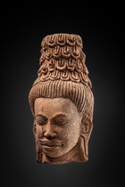 Kopf eines Bodhisattvas, Kambodscha, Khmer, Größe: H: 14,8 cm (H: 5.8 inch), ID: 3053539 - 5/5