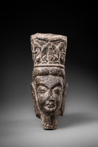 Fragment de tête du Bouddha Maitreya, 386–534 apr. J.-C., Chine, dynastie des Wei du Nord, Yungang, Taille: H: 14,5 cm (H: 5.7 inch), ID: 3053538 - 5/5