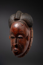 Anthropomorphe Gesichtsmaske "kpan", Côte d'Ivoire, Baule, Größe: H: 35 cm (H: 13.8 inch), ID: 3053625 - 2/5