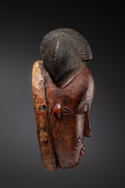 Anthropomorphe Gesichtsmaske "kpan", Côte d'Ivoire, Baule, Größe: H: 35 cm (H: 13.8 inch), ID: 3053625 - 3/5