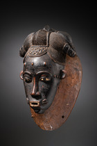 Masque facial anthropomorphe "kpan", Côte d'Ivoire, Baoulé, Taille: H: 34 cm (H: 13.4 inch), ID: 3053652 - 5/5