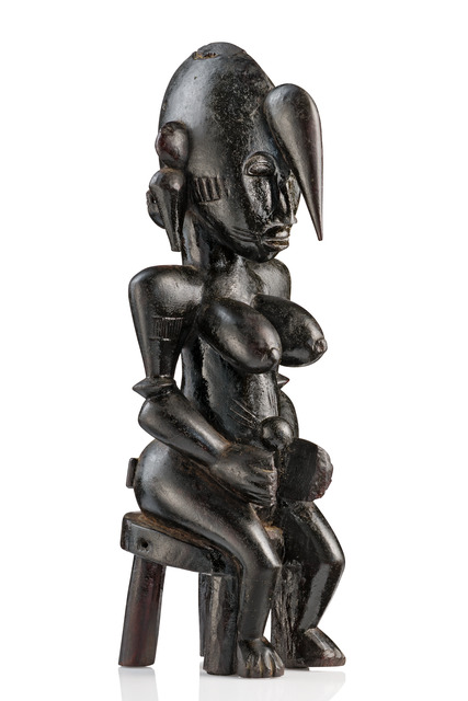 Sitzende weibliche Figur, Côte d'Ivoire, Senufo, Größe: H: 31,5 cm (H: 12.4 inch), ID: 3053650