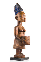Female bowl bearer "olomeye", Nigeria, Yoruba, Size: H: 62,5 cm (H: 24.6 inch), ID: 3053714 - 2/6