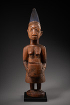 Female bowl bearer "olomeye", Nigeria, Yoruba, Size: H: 62,5 cm (H: 24.6 inch), ID: 3053714 - 5/6