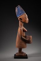 Female bowl bearer "olomeye", Nigeria, Yoruba, Size: H: 62,5 cm (H: 24.6 inch), ID: 3053714 - 6/6