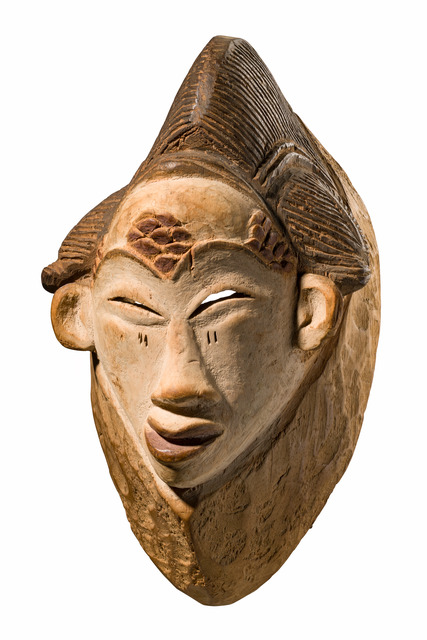 Mask "okuyi", Gabon, Punu, Size: H: 32,5 cm (H: 12.8 inch), ID: 3053651