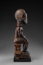 Figure masculine assise "asie usu", Côte d'Ivoire, Baoulé, Taille: H: 46,5 cm (H: 18.3 inch), ID: 3053648 - 3/5