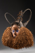 Masque d’initiation "ndeemba" de la société "n-khanda", R. D. Congo, Yaka, Taille: H: 50 cm (without cuff) (H: 19.7 inch (without cuff)), ID: 3053690 - 5/5