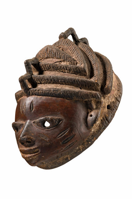 Mask "gelede", Nigeria, Yoruba, Size: H: 20 cm (H: 7.9 inch), ID: 3053696