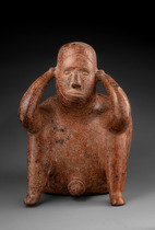 Figure masculine assise, période protoclassique, vers 100 av. J.-C. – 250 apr. J.-C., Mexique, Jalisco, Taille: H: 33 cm (H: 13.0 inch), ID: 3053711 - 5/5