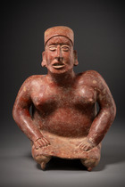 Seated female figure, Protoclassic, ca. 100 BC - 250 AD, Mexico, Jalisco, Size: H: 37 cm (H: 14.6 inch), ID: 3053712 - 3/6