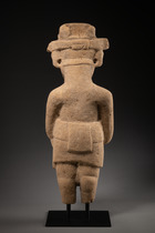 Figure anthropomorphe, période classique tardive à postclassique précoce, vers 900–1519, Mexique, Maya, Taille: H: 63 cm (H: 24.8 inch), ID: 3053760 - 3/5
