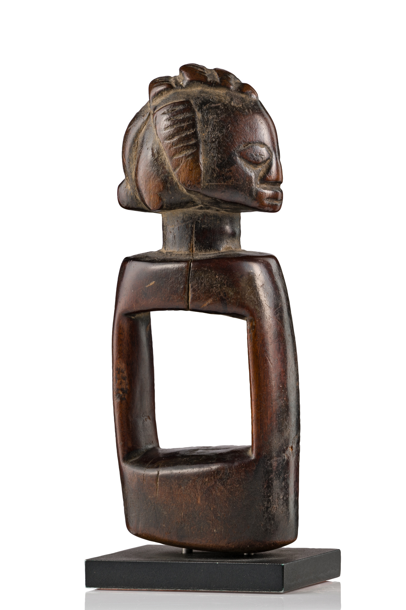Oracle à friction "kakishi" pour les rituels de divination "kashekesheke", R. D. Congo, Luba, Taille: H: 13,5 cm (H: 5.3 inch), ID: 3053692