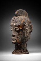 Cimier de danse anthropomorphe, Nigéria, Ekoi, Taille: H: 29 cm (H: 11.4 inch), ID: 3053703 - 2/5