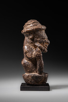 Männliche bärtige Figur "pomdo" oder "nomoli", Sierra Leone, Kissi, Größe: H: 13,6 cm (H: 5.4 inch), ID: 3053748 - 3/5