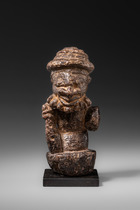 Männliche bärtige Figur "pomdo" oder "nomoli", Sierra Leone, Kissi, Größe: H: 13,6 cm (H: 5.4 inch), ID: 3053748 - 5/5
