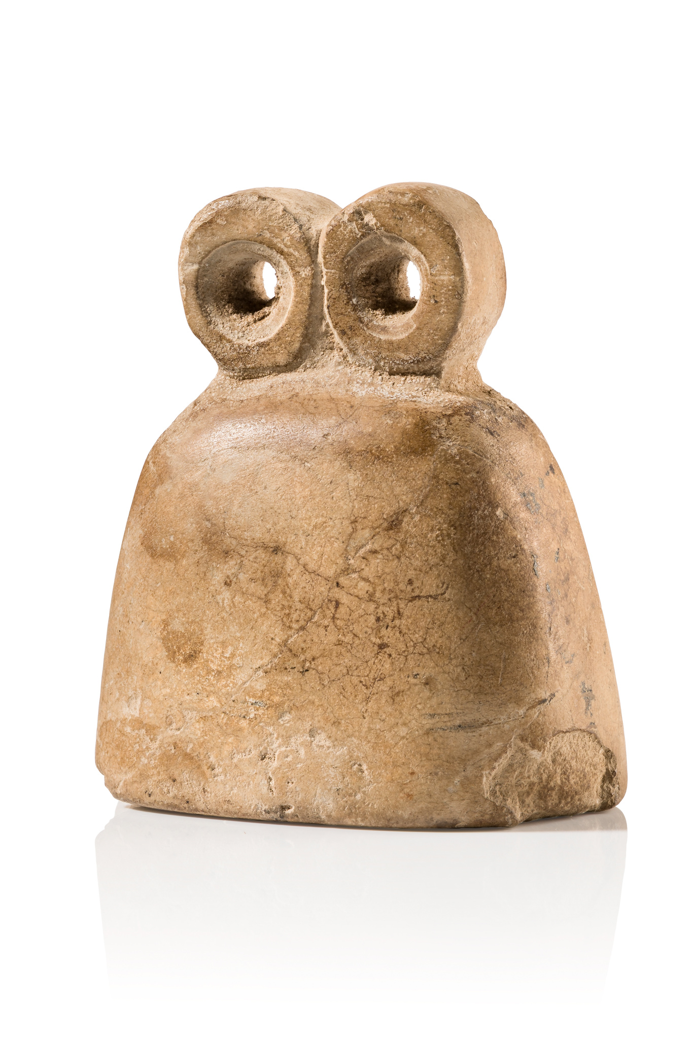 Old Syrian Eye (Goggle) Idol, ca. 3500 - 3300 BC, North Mesopotamia – Northeastern Syria, Tell Brak, Size: H: 6 cm B: 5 cm (H: 2.4 inch B: 2.0 inch), ID: 3053750