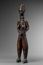 Stehende weibliche Figur, Sierra Leone, Mende, Größe: H: 56 cm (H: 22.0 inch), ID: 3053735 - 2/6