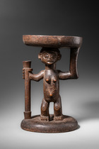 Karyatidenhocker, D. R. Kongo, Chokwe, Größe: H: 27,5 cm D: 17,5 cm (H: 10.8 inch D: 6.9 inch), ID: 3053736 - 2/7