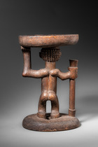 Karyatidenhocker, D. R. Kongo, Chokwe, Größe: H: 27,5 cm D: 17,5 cm (H: 10.8 inch D: 6.9 inch), ID: 3053736 - 5/7